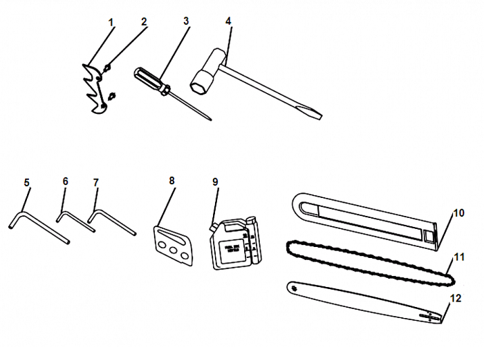 5 УПОР - ИНСТРУМЕНТ БЕНЗОПИЛА CHAMPION 245